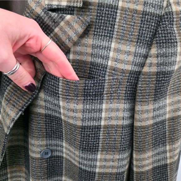 Vintage KENZO Paris Oversized Blazer 100% wool plaid size 40 women's blazer - Picture 8 of 9